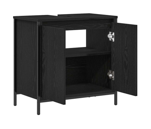 Mueble de baño con lavabo negro 60x34,5x60 cm