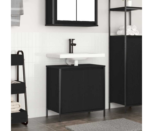 Mueble de baño con lavabo negro 60x34,5x60 cm