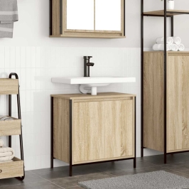 Mueble de baño con lavabo roble Sonoma 60x34,5x60 cm