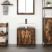 Mueble de baño con lavabo roble ahumado 60x34,5x60 cm