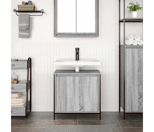 Mueble de baño con lavabo gris Sonoma 60x34,5x60 cm