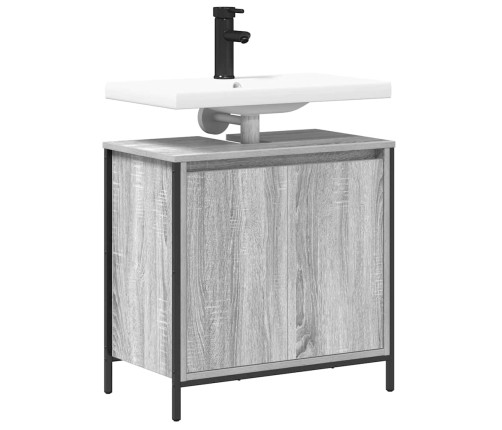 Mueble de baño con lavabo gris Sonoma 60x34,5x60 cm