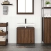 Mueble de baño con lavabo de roble marrón 60x34,5x60 cm