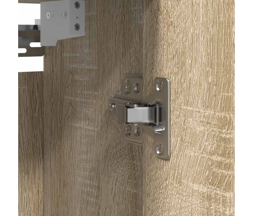 Mueble de baño de pared con espejo roble Sonoma 60x21x60 cm