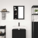 Mueble de baño de pared con espejo roble negro 50x21x60 cm