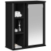 Mueble de baño de pared con espejo roble negro 50x21x60 cm