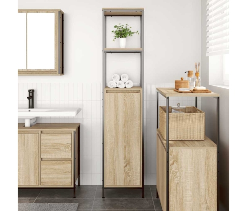 Mueble de baño con estantes roble Sonoma 36x35x165 cm