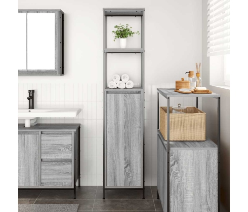 Mueble de baño con estantes gris Sonoma 36x35x165 cm