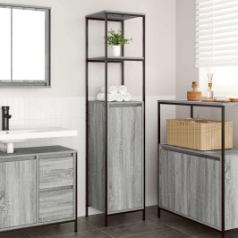 Mueble de baño con estantes gris Sonoma 36x35x165 cm