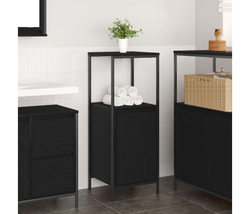 Mueble de baño con estantes roble negro 36x35x95 cm