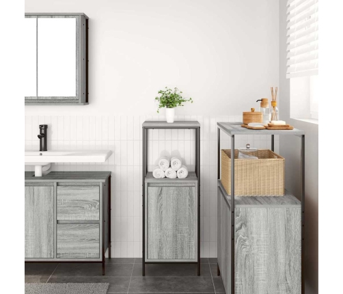 Mueble de baño con estantes gris Sonoma 36x35x95 cm