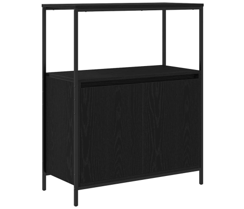 Mueble de baño con estantes roble negro 76,5x35x95 cm