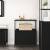 Mueble de baño con estantes roble negro 76,5x35x95 cm