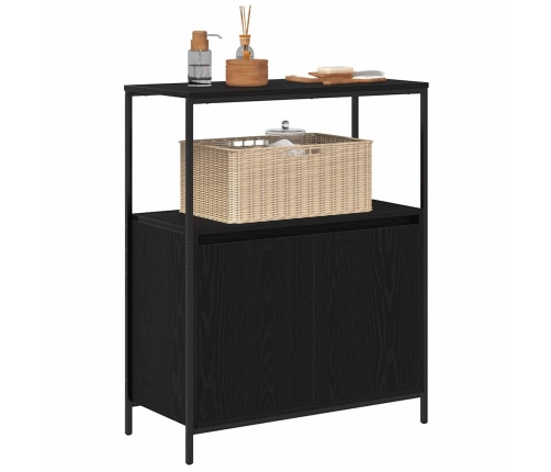 Mueble de baño con estantes roble negro 76,5x35x95 cm