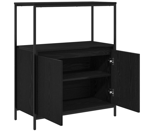 Mueble de baño con estantes roble negro 76,5x35x95 cm