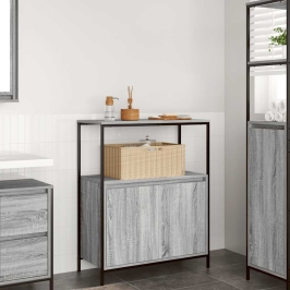 Mueble de baño con estantes gris Sonoma 76,5x35x95 cm