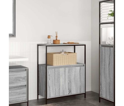 Mueble de baño con estantes gris Sonoma 76,5x35x95 cm