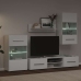 Muebles para TV 5 piezas con iluminación LED blanco mate