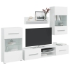 Muebles para TV 5 piezas con iluminación LED blanco mate