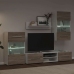 Muebles de TV 5 piezas con iluminación LED roble sonoma