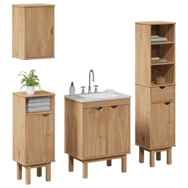 Juego de muebles de baño OTTA 4 pzas madera maciza pino