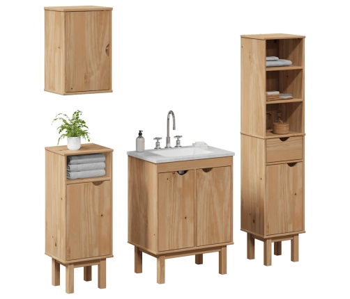 Juego de muebles de baño OTTA 4 pzas madera maciza pino