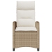 Silla de jardín reclinable con mesa auxiliar ratán beige