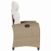 Silla de jardín reclinable con mesa auxiliar ratán beige