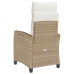 Silla de jardín reclinable con mesa auxiliar ratán beige