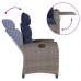 Silla de jardín reclinable con mesa auxiliar ratán gris