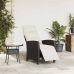 Silla de jardín reclinable con mesa auxiliar ratán negro