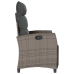 Silla de jardín reclinable con mesa auxiliar ratán gris