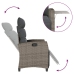 Silla de jardín reclinable con mesa auxiliar ratán gris