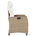 Silla de jardín reclinable con mesa auxiliar ratán beige