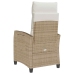 Silla de jardín reclinable con mesa auxiliar ratán beige