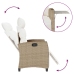 Silla de jardín reclinable con mesa auxiliar ratán beige