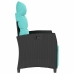 Silla de jardín reclinable con mesa auxiliar ratán negro