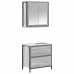 Set de muebles de baño 2 pzas madera contrachapada gris sonoma