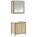 Set de muebles de baño 2 pzas madera contrachapada roble Sonoma