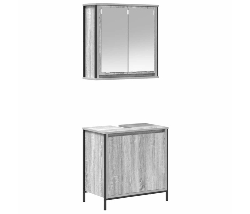 Set de muebles de baño 2 pzas madera contrachapada gris sonoma