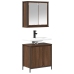 Set de muebles baño 2 pzas madera contrachapada marrón roble