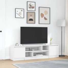 Mueble de TV de madera de ingeniería blanco 188,5x41x50 cm