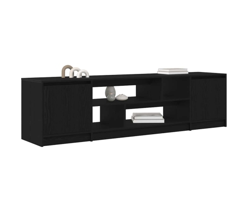 Mueble de TV de madera de roble negro 188,5x41x50 cm