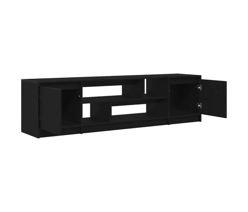 Mueble de TV de madera de roble negro 188,5x41x50 cm