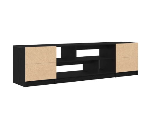 Mueble de TV de madera de roble negro 188,5x41x50 cm