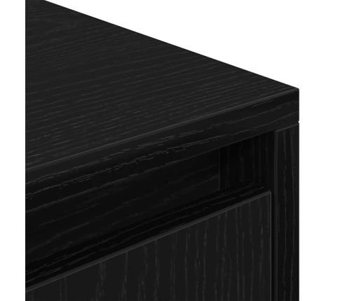 Mueble de TV de madera de roble negro 188,5x41x50 cm