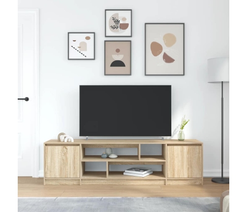 Mueble de TV de roble Sonoma 188,5x41x50 cm Madera ingeniería