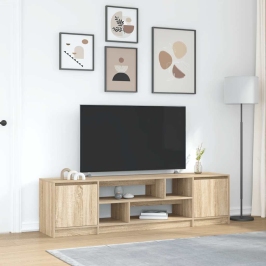 Mueble de TV de roble Sonoma 188,5x41x50 cm Madera ingeniería