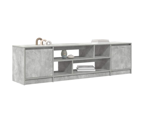 Mueble de TV gris hormigón 188,5x41x50 cm madera de ingeniería