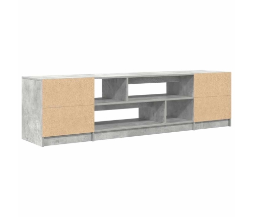 Mueble de TV gris hormigón 188,5x41x50 cm madera de ingeniería